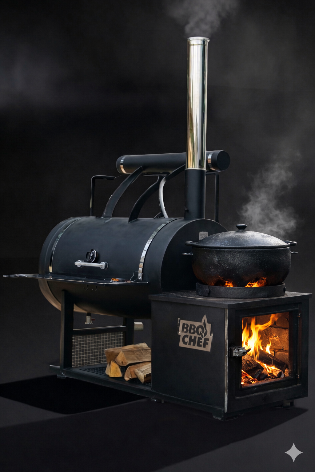 Стаціонарний однокамерний реверсний смокер BBQ Chef - Зображення 5