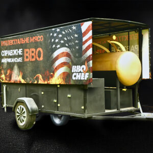 Реверсний двокамерний смокер на причепі від BBQ Chef